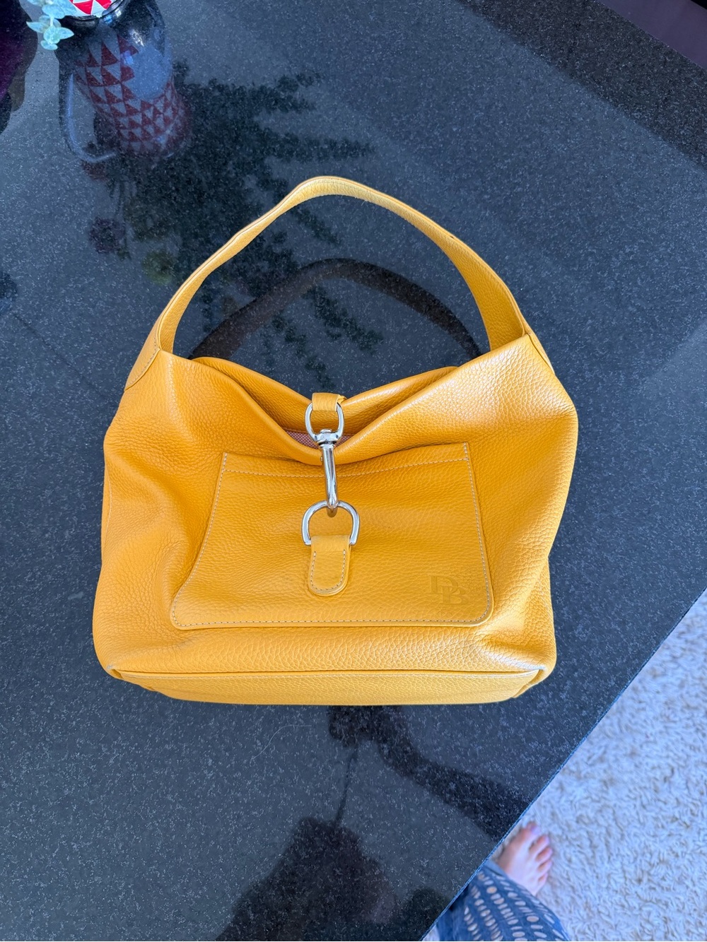 Dooney & Bourke Yellow Leather Shoulder Bag like new